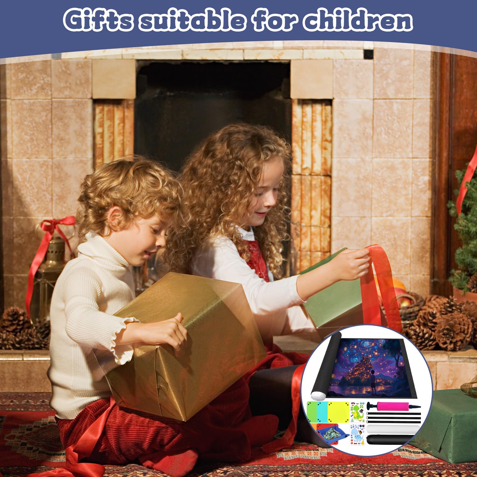Tapete Antideslizante Para Puzzles De Hasta 3000 Piezas – Rollo Con Tubo Inflable, Correas Y Bandejas Para Guardar Y Organizar