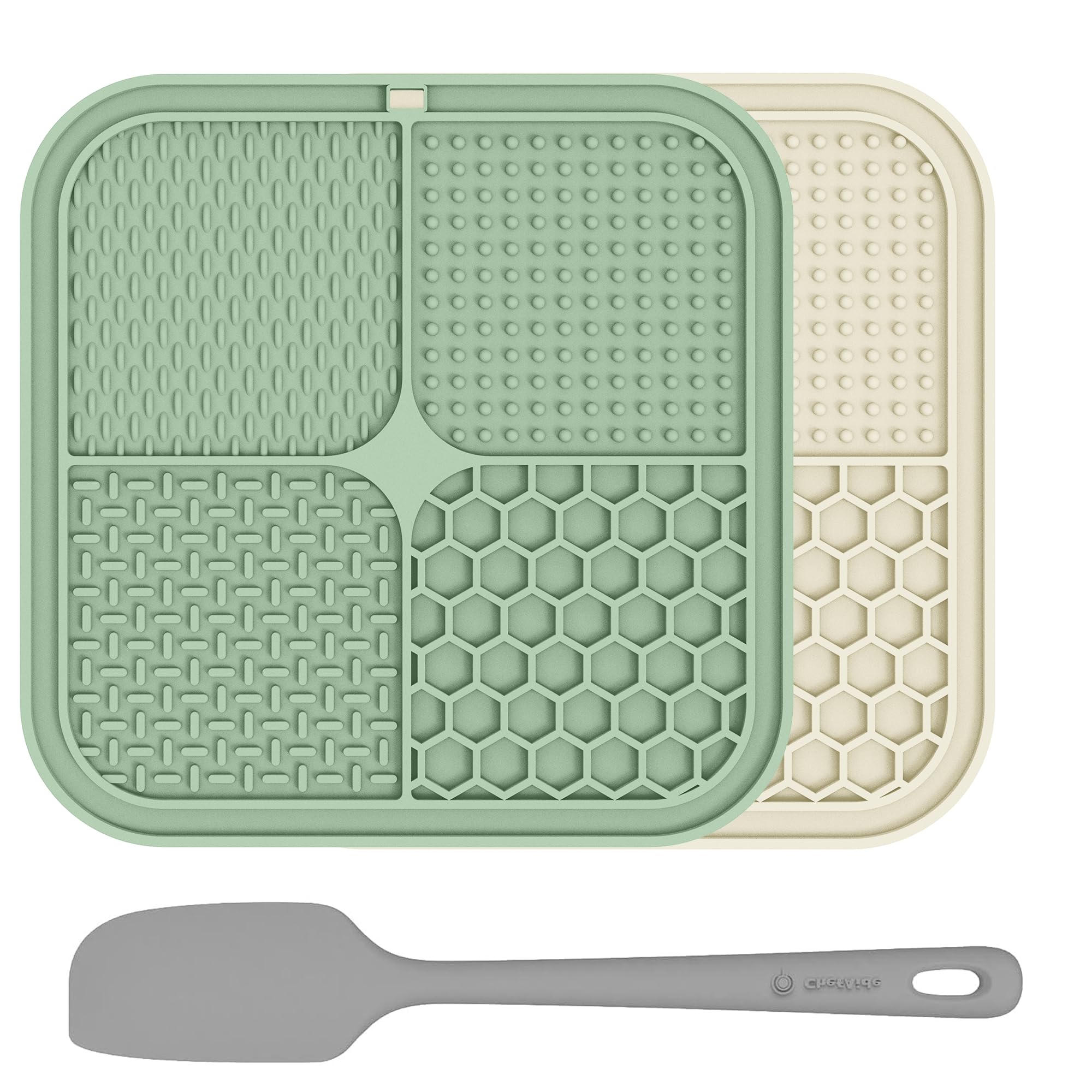 ChefAide 2 Pack Lick Mat for Dogs, Cats &amp; Puppies with Suction Cups