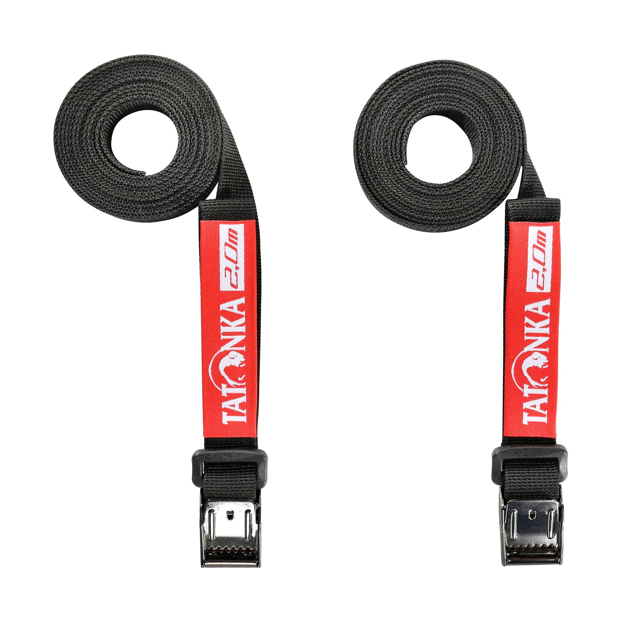 Tatonka Lastenkraxe - Kraxe mit verstellbarem Tragesystem & Packriemen Easy Strap 18mm / 2m - Zwei Spanngurte mit Metallschließe - 1,8 cm breit und 200 cm lang