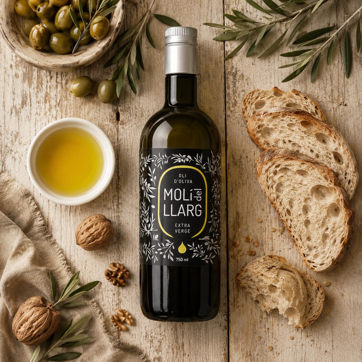FORÉS | Aceite de Oliva Virgen Extra 750 ml Pack 6 Unidades | AOVE Gourmet Cosecha Temprana | Botella Cristal Oscuro con Caja Serigrafiada | Variedad Arbossana | Apto Regalo Empresa Cestas y Eventos