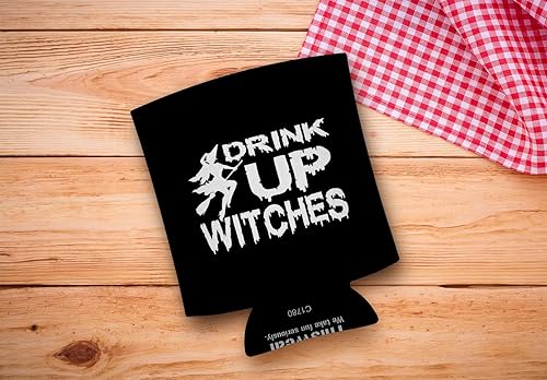 Miniatura 5 de Decoración espeluznante de Halloween Bebe brujas aquí para los abucheos, paquete de 2 caras, 2 unidades, termoenfriadores originales de Halloween