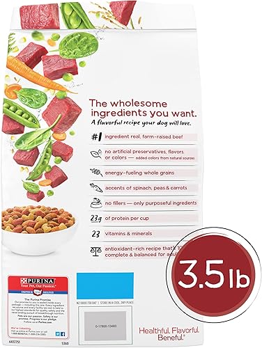 Miniatura 5 de Purina Beneful Originals con carne de res criada en granja, con carne real para perros, (4) bolsas de 3.5 libras