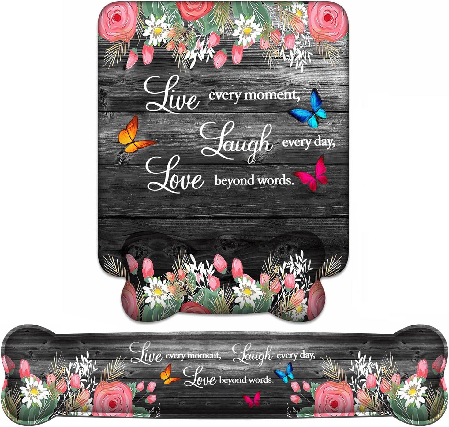 Reposamuñecas para teclado + alfombrilla para mouse con posavasos, base de poliuretano antideslizante, alfombrilla ergonómica para mouse para el