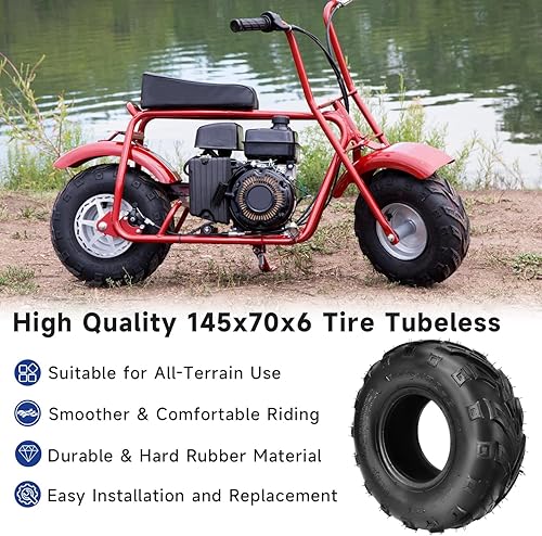 Miniatura 2 de Neumáticos 14570-6 compatibles con Coleman CT100U CC100X B100 Baja Doodle Bug DB30 Monster Moto Motovox Mini Bike KT196 CK196 Kazuma Roketa -