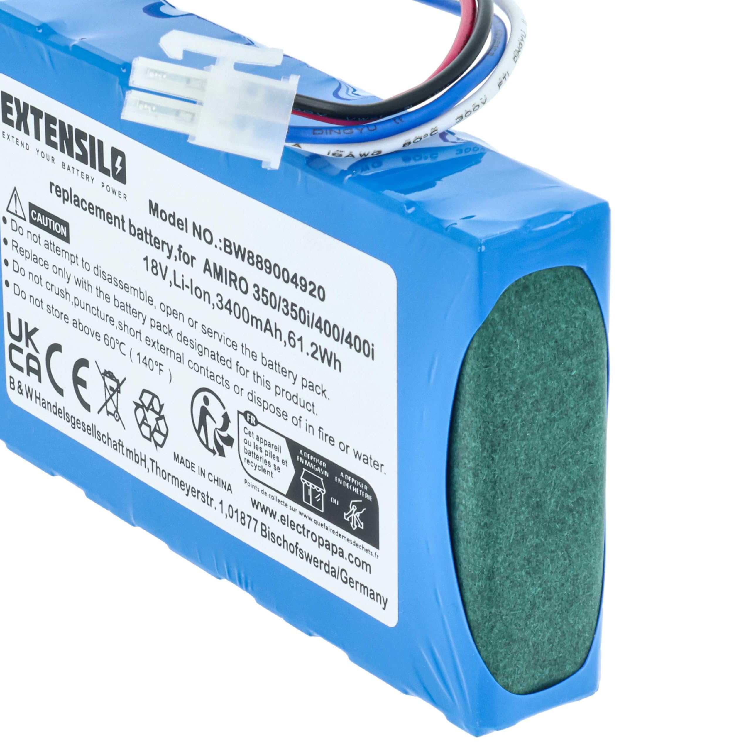 Zamiennik baterii do Yard Force 1920726, GMBE-SP10283, GMBE-SP11571 do kosiarki robotycznej (3400 mAh, 18 V, Li-Ion)