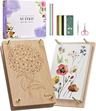 Suziko Large Flower Press Kit for Adults Kids 10.8 x 6.9 inch, Flower Plant Preservation Kit Arts and Crafts for Adults Leaf Press, Great Gift for Lovers, Medium Hydrangea