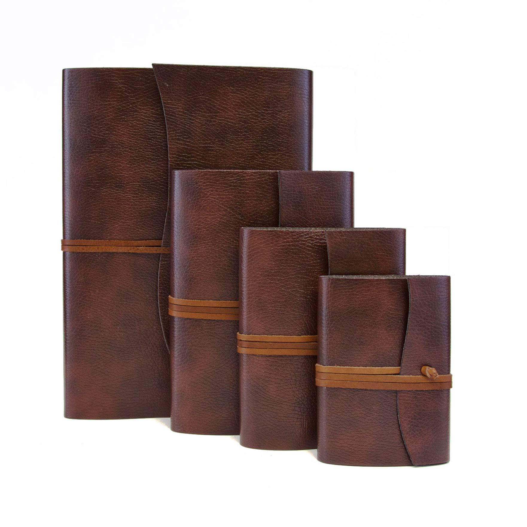 BELCRAFT Tivoli Liscio A4 großes Notizbuch aus recyceltem Leder, Handgearbeitet in klassischem Italienischem Stil, Geschenkschachtel inklusive, Tagebuch A4 (21x30 cm) Braun