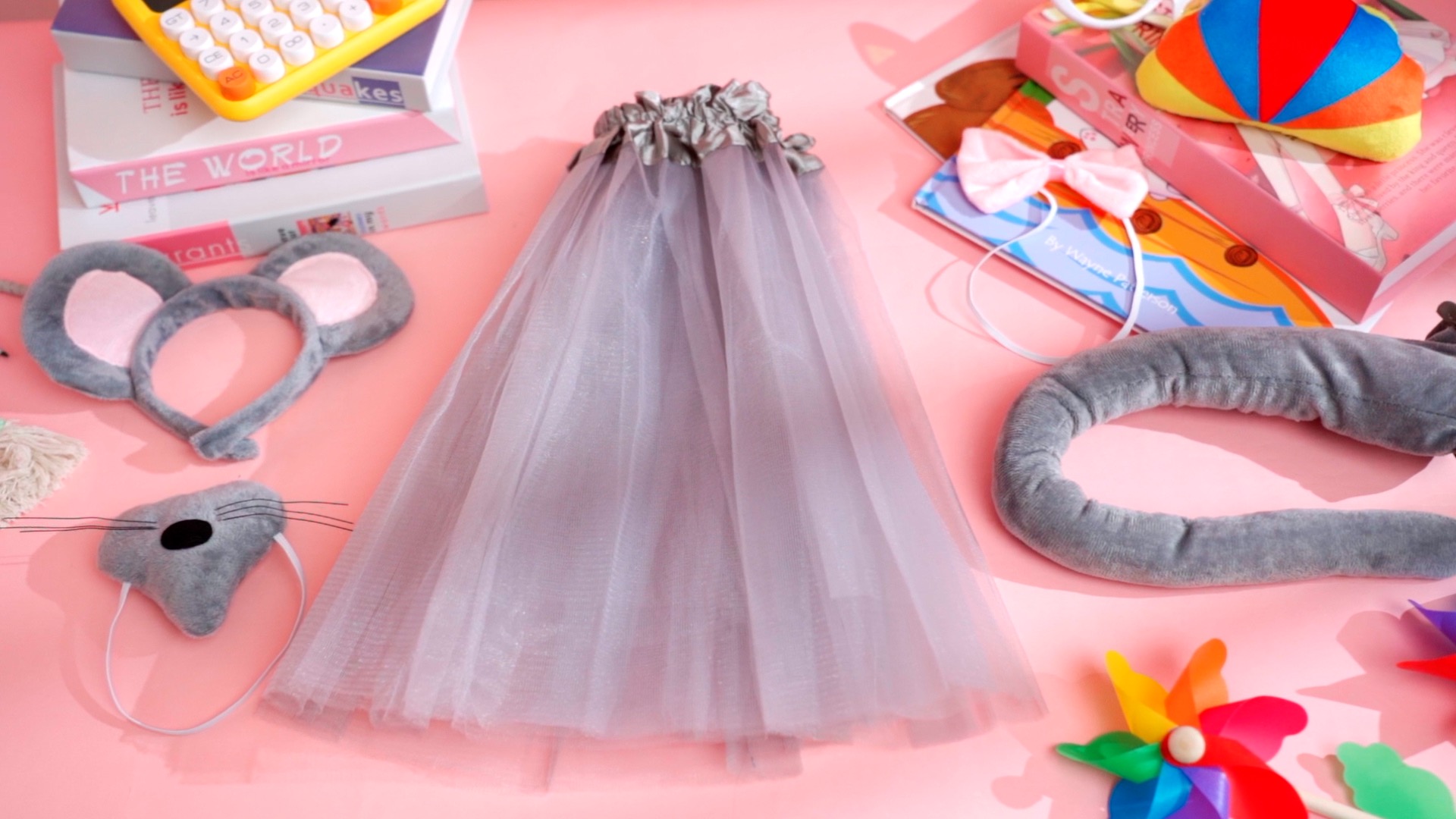 Disfraz infantil de ratón con falda tutú y accesorios miniatura 7