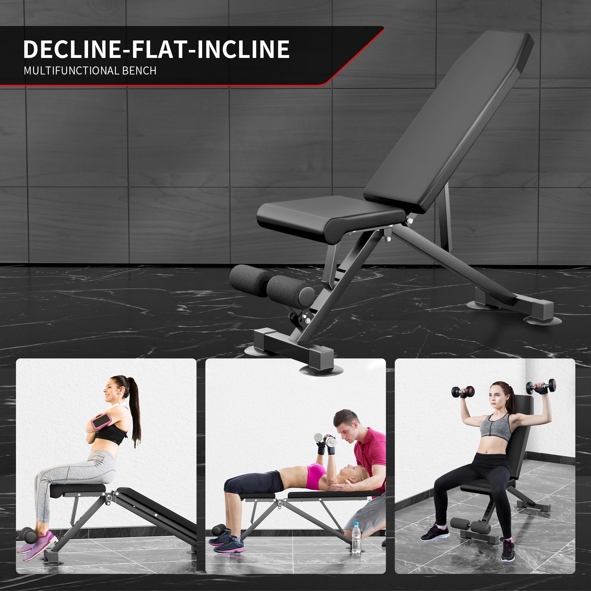 Snapklik.com : Oneofics Weight Bench, Home Gym Workout Bench ...
