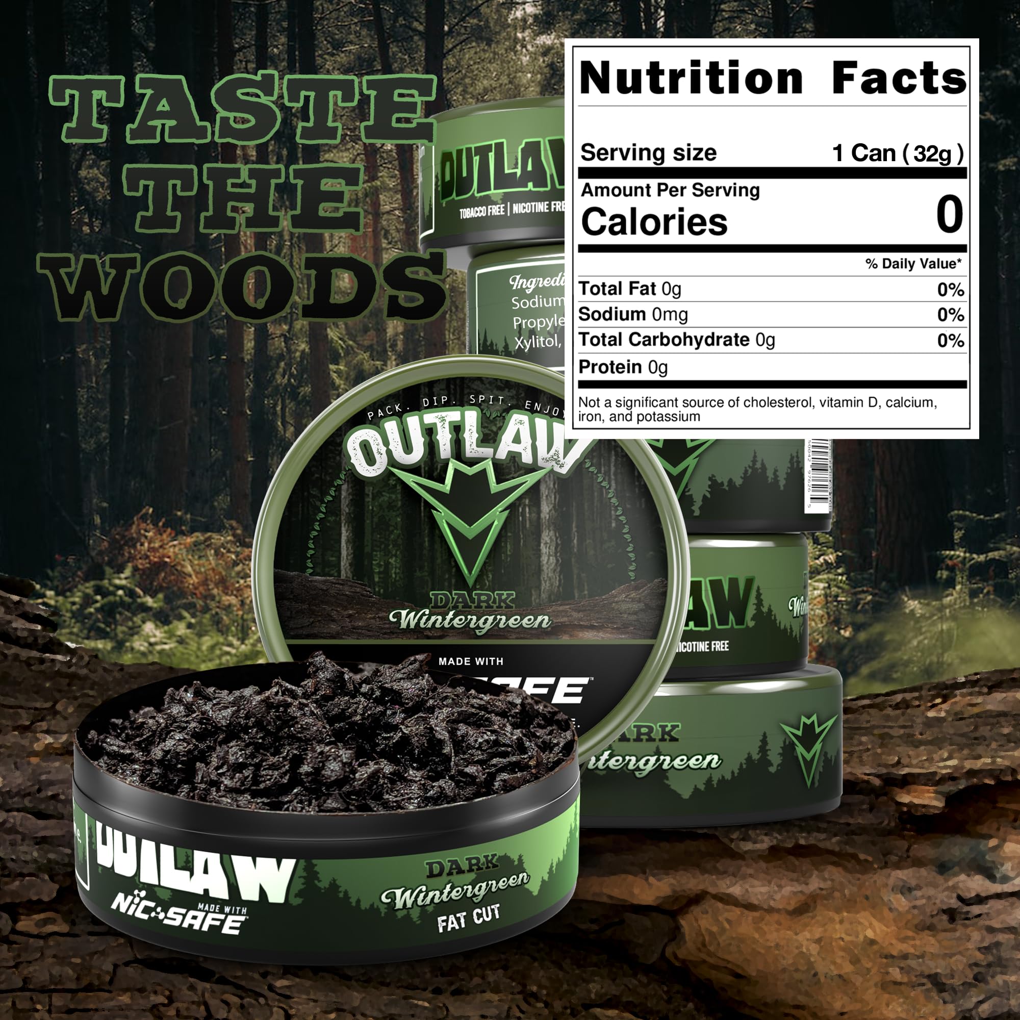 Amazon.com: Outlaw Dark Wintergreen NiC-Safe™ Fat Cut - 12 Pack - Nicotine  Alternative