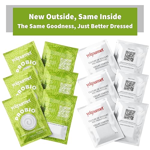Miniatura 5 de Yogourmet Iniciador de yogur con probióticos (6 sobres  6 cuartos de galón de yogur) - Haz yogur en casa - Cultivo básico - Todo natural, sin