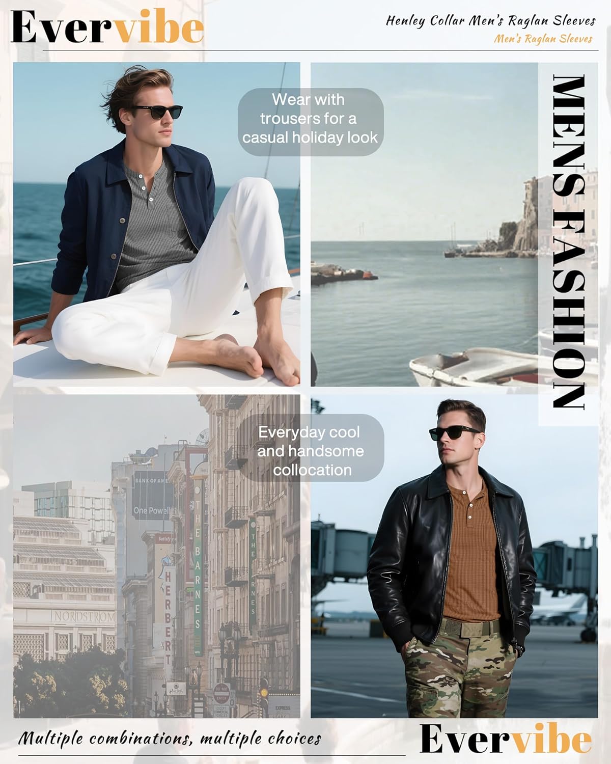 3 Pack Men's Big and Tall Waffle Henley T-Shirts, Raglan Short Sleeve Button Oversized Tops Basic Tees with Pocket - Image 4