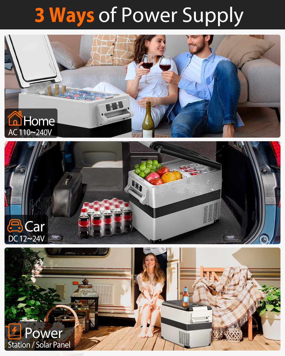 Car Fridge Portable 12V Refrigerator - 48 Quart 45L Electric Cooler with AC DC for Truck Van RV — view 5
