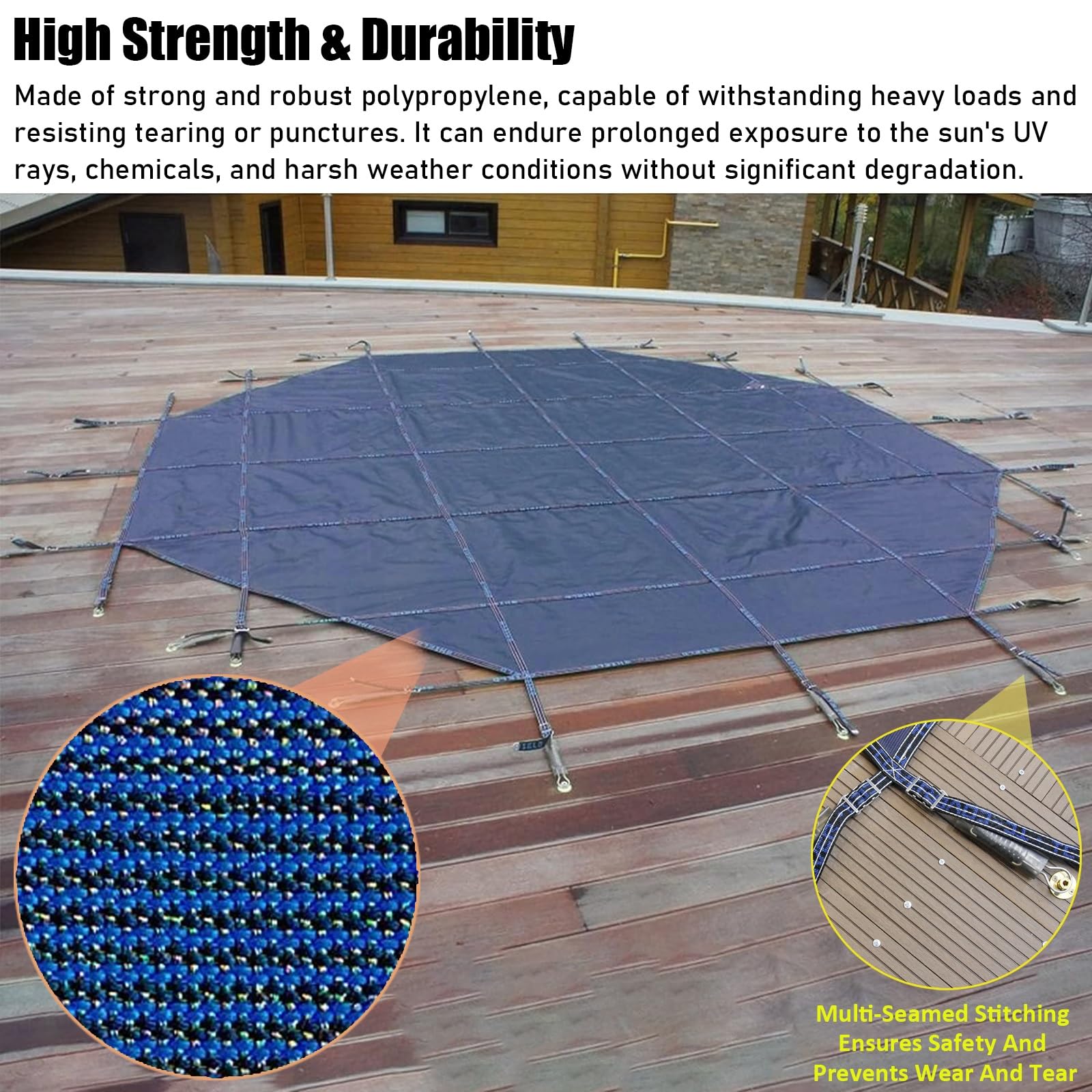 Copertura per Piscina Rotondo Copertura Della Piscina Interrata Inverno Coperchio In Rete Di Sicurezza Per Piscina Resistente Agli Agenti Atmosferici, Coperture Antineve Ghiacciate, Protezione Piscine