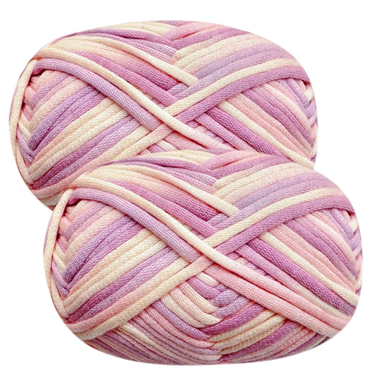 Renyiz Chunky Cotton Yarn for Crochet, 2x50g, Beginner Amigurumi Yarn, Easy Starter Kit, Pink — image 1
