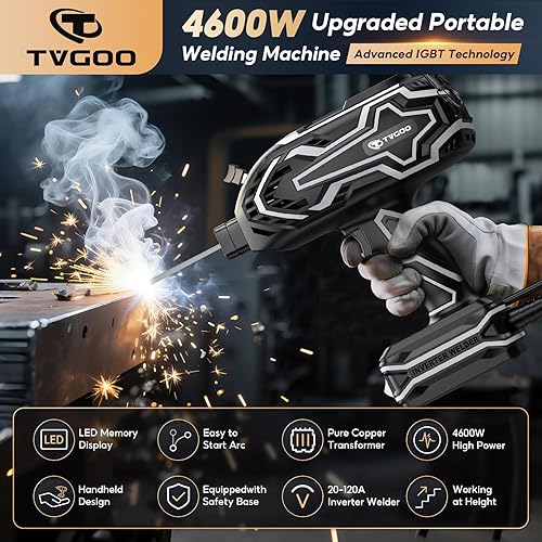 Miniatura 2 de Máquina de soldadura portátil de mano, pantalla digital y función de memoria, soldador ARC IGBT de 120 A 110 V, arranque en calienteantiadherente