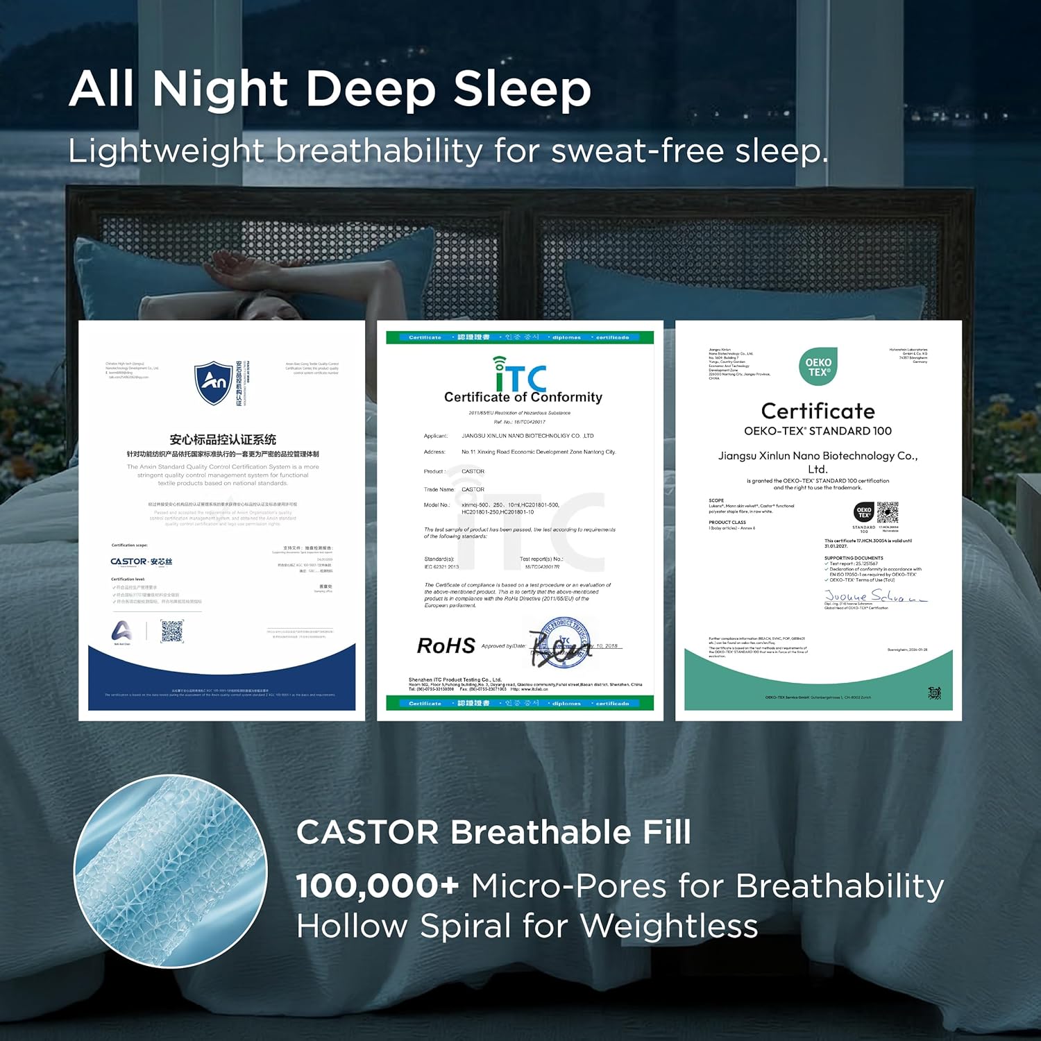 Bedsure SleepEase Cooling Comforter King Size for Summer, 3 Pieces White Seersucker Cooling Comforters for Hot Sleepers, Double-Sided Cool Tech Bedding Set with 1 Breathable Comforter, 2 Pillowcases