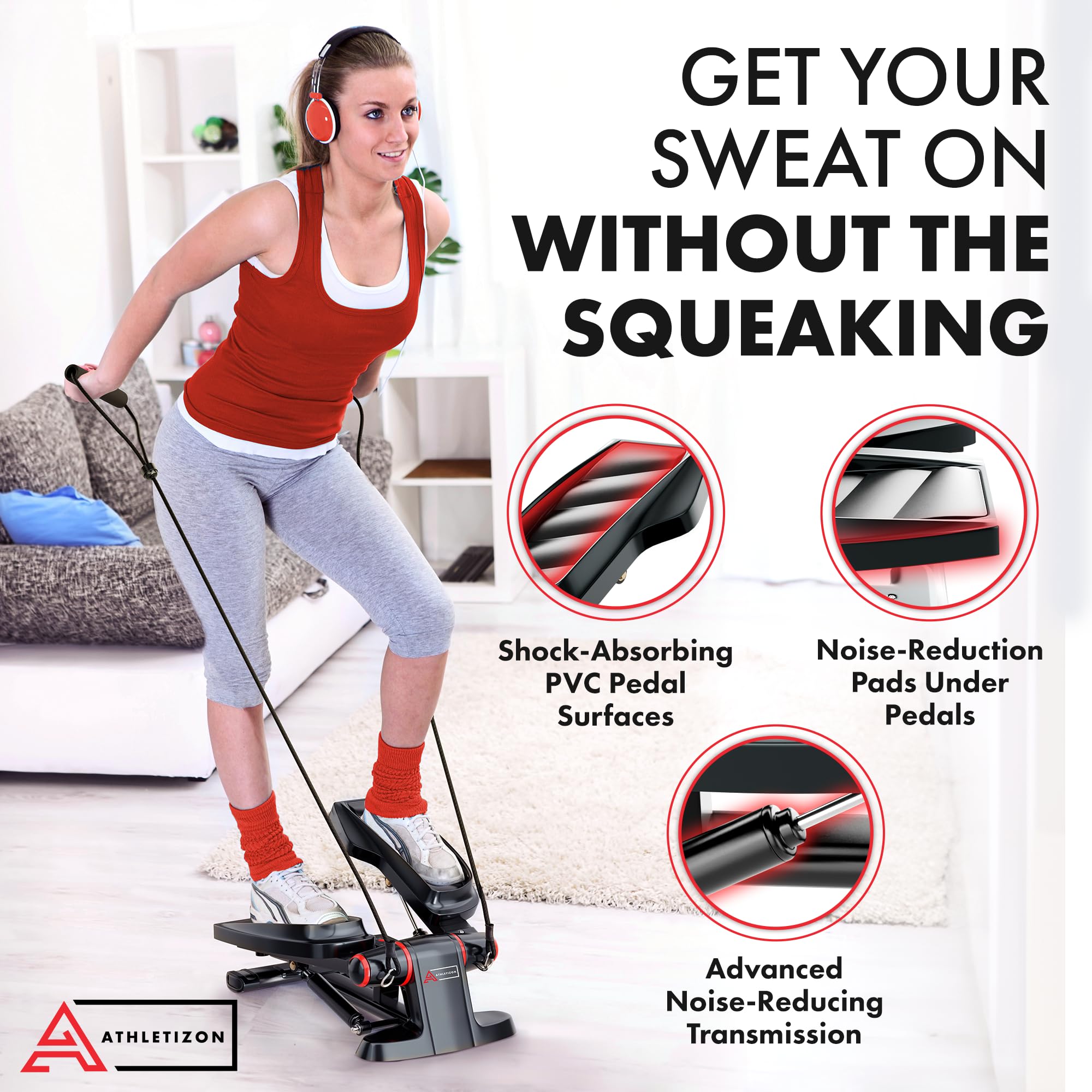 Stepper con fasce di resistenza per esercizi a casa, saliscale e stepper con fasce di resistenza per allenamento completo del corpo