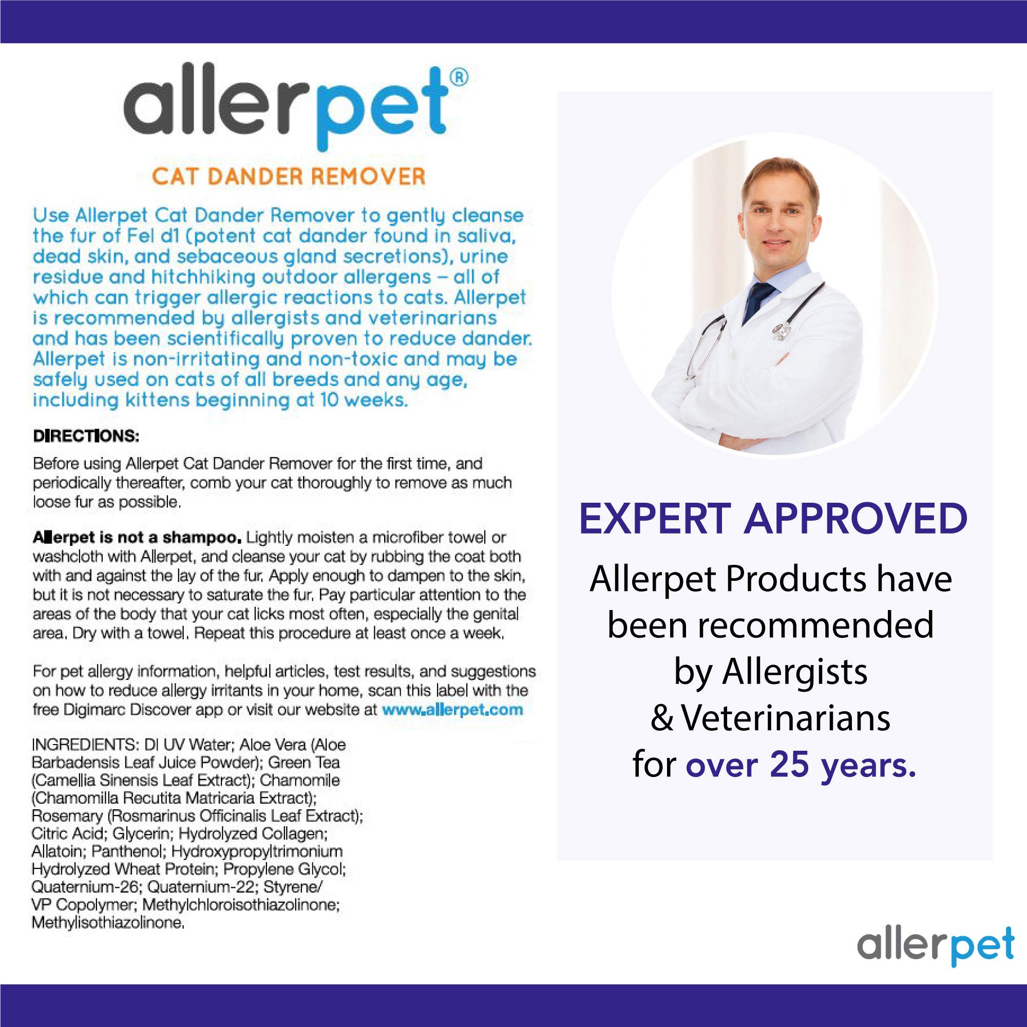 Buy Allerpet Cat Dander Remover w/Free Applicator Mitt Effective Cat