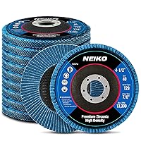 Vista 8 de NEIKO 11106A Paquete de 10 Discos de Aleta de Óxido de Aluminio 4-1/2 para Amoladora Angular, Rueda de Aleta de Grano 40, Rueda de Rectificado Plana