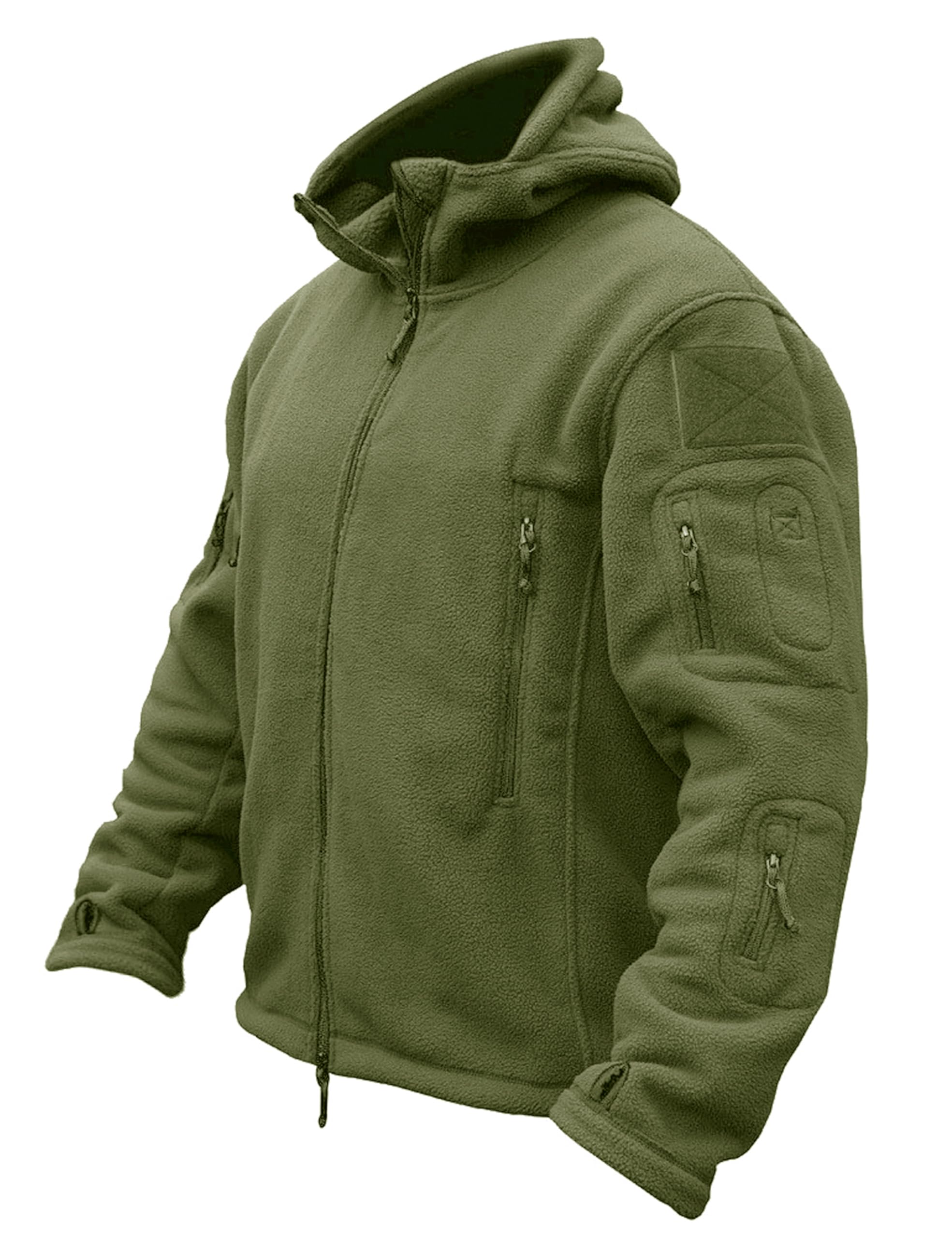 TACVASEN Herren Fleecejacke Military Outdoor Winddichte Jacke mit Kapuze