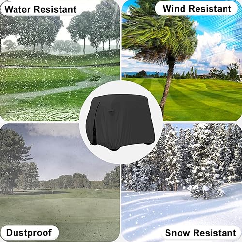 Miniatura 7 de OutdoorLines Funda para carrito de golf para 4 pasajeros, universal para la mayoría de marcas, 400D al aire libre, impermeable, resistente a los