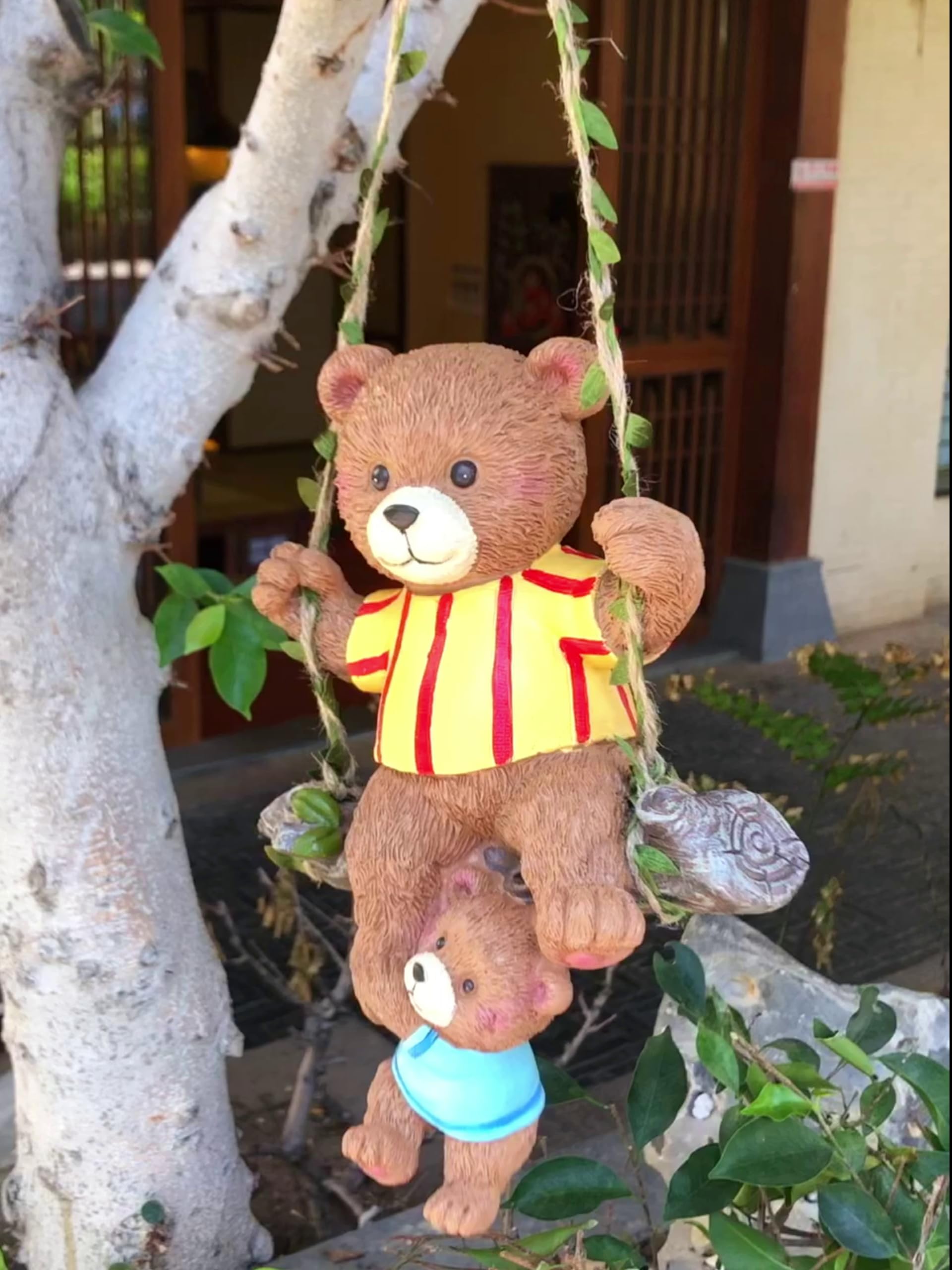 熊の親子置物（台座付） Amazon.co.jp: △木彫りの愛らしい親子熊とこぐまセット｜木彫り