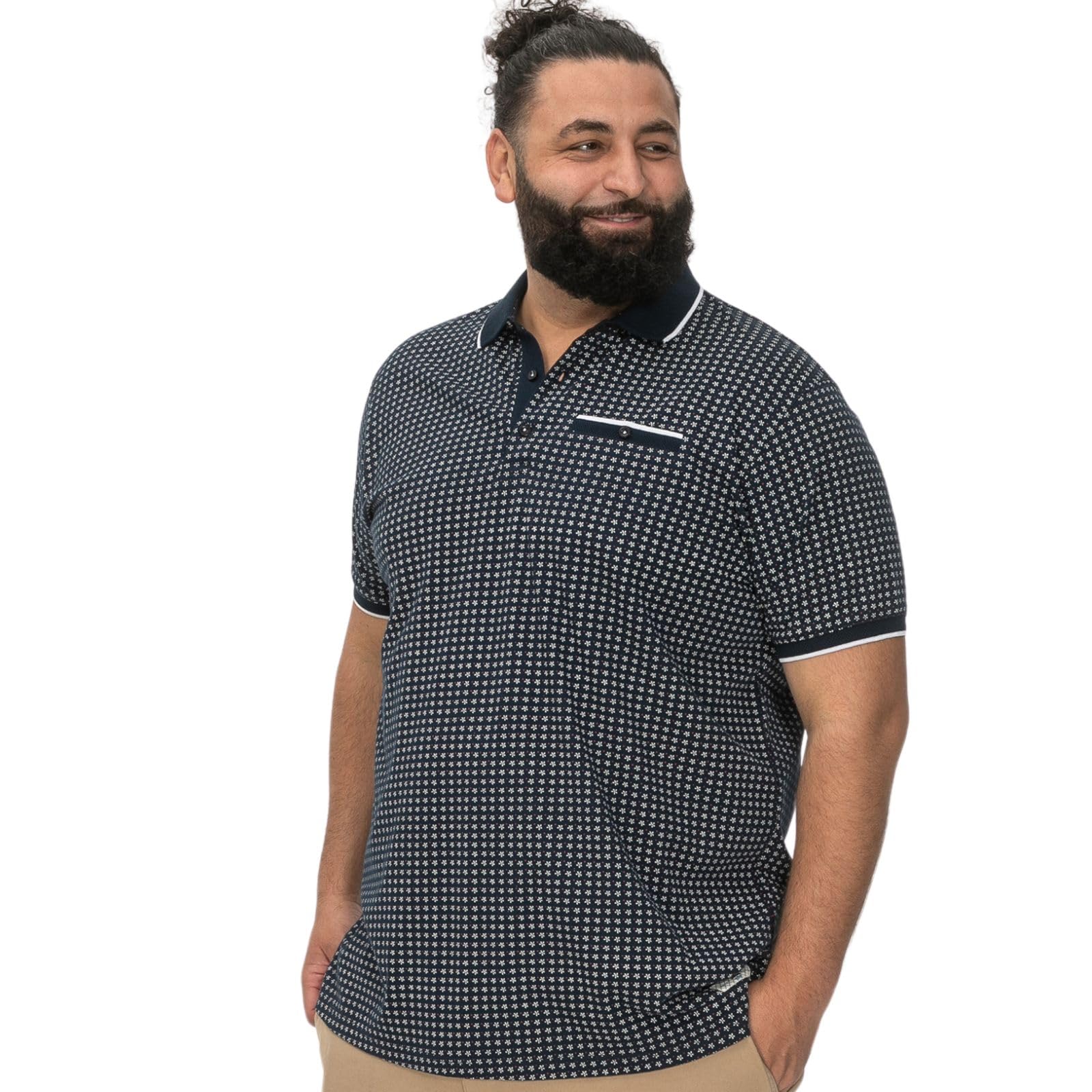 D555 Men's Blue Duke Coventry All Over Printed Polo Shirt - 5XL
