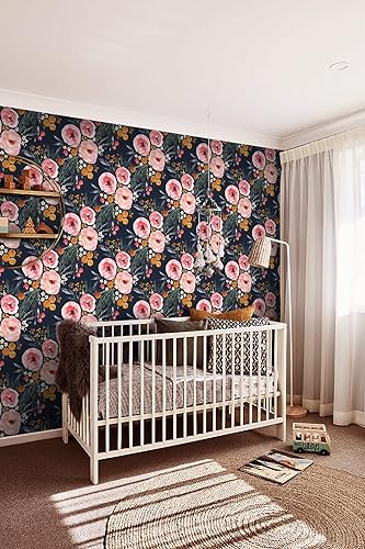 Miniatura 7 de Blooming Pink - Papel tapiz floral para despegar y pegar, extraíble, vintage, autoadhesivo, rollo de vinilo impermeable, 15.5 pulgadas x 78.7