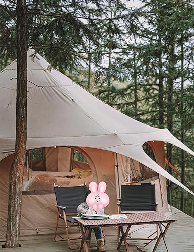 Miniatura 7 de Thcbme Tienda de campaña de lona de algodón de 5M - Yurtas con gato de estufa, resistente al viento, sombra transpirable, viajes de campamento