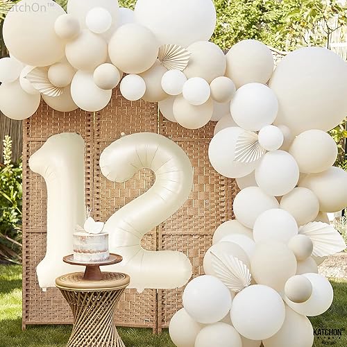 Vista 95 de KatchOn, Globo verde oscuro del número 12, 40 pulgadas, globos verdes del número 12 para decoraciones de cumpleaños de 12