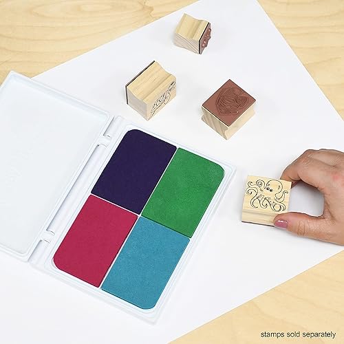 Miniatura 2 de READY 2 LEARN Almohadilla de sello lavable Jumbo – Colores eléctricos 4 en 1 – No tóxico – Resistente a la decoloración – Perfecto para álbumes de