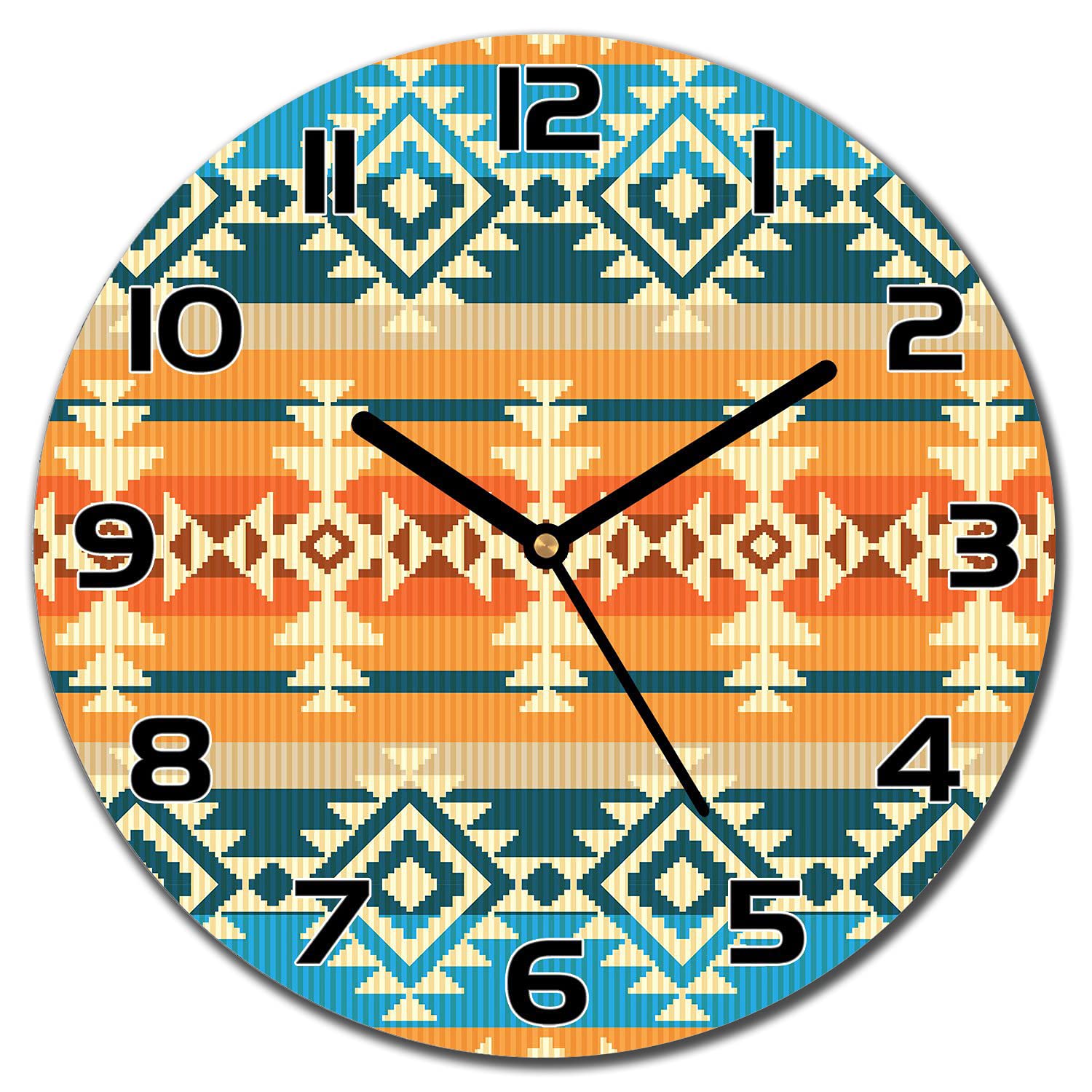 Horloge en verre lisible de 30cm avec aiguilles noires pour salon