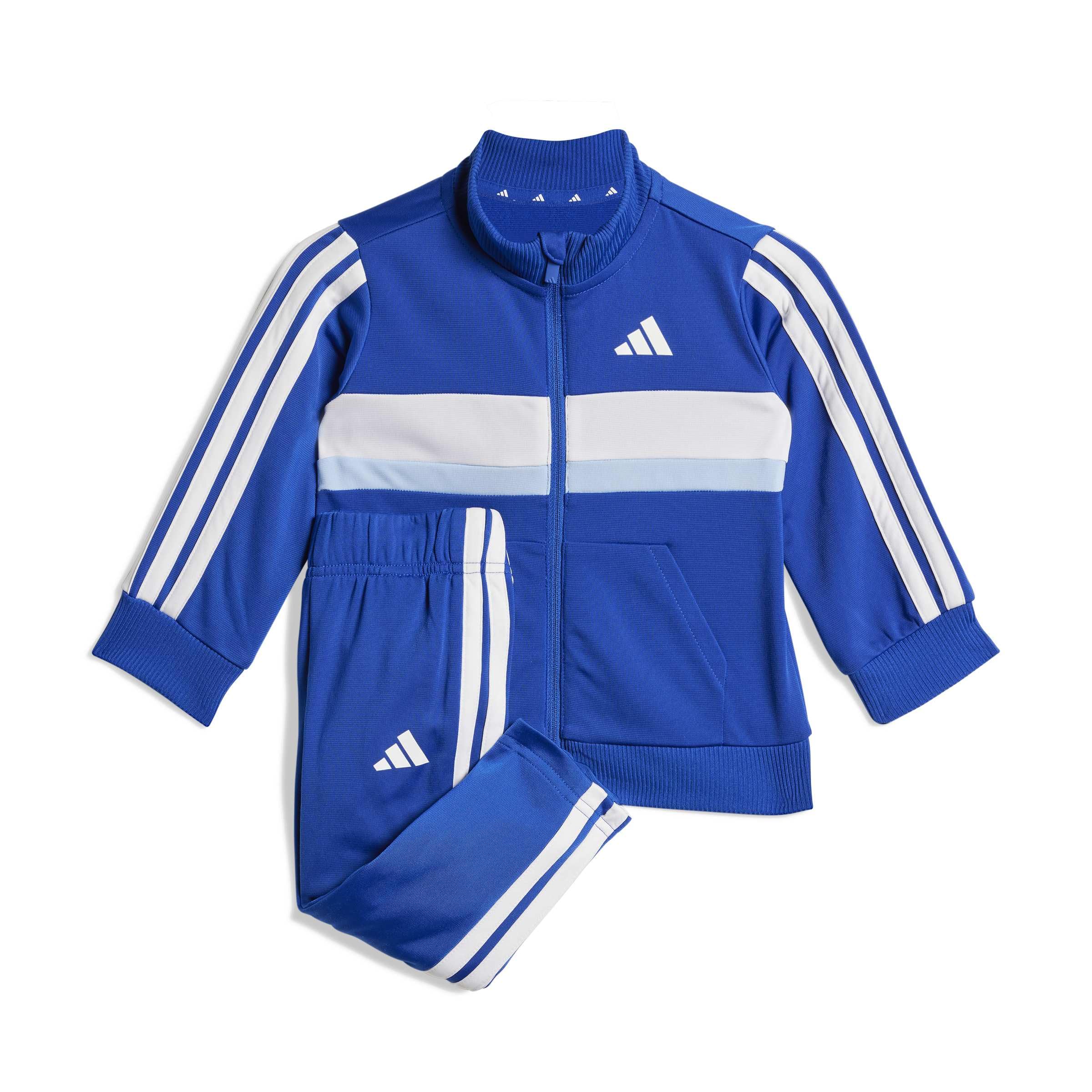adidas Unisex Baby Seasonal Essentials Tiberio 3 Stripes Tricot Track Suit, team royal blue/glow blue/white, 0-3 Months