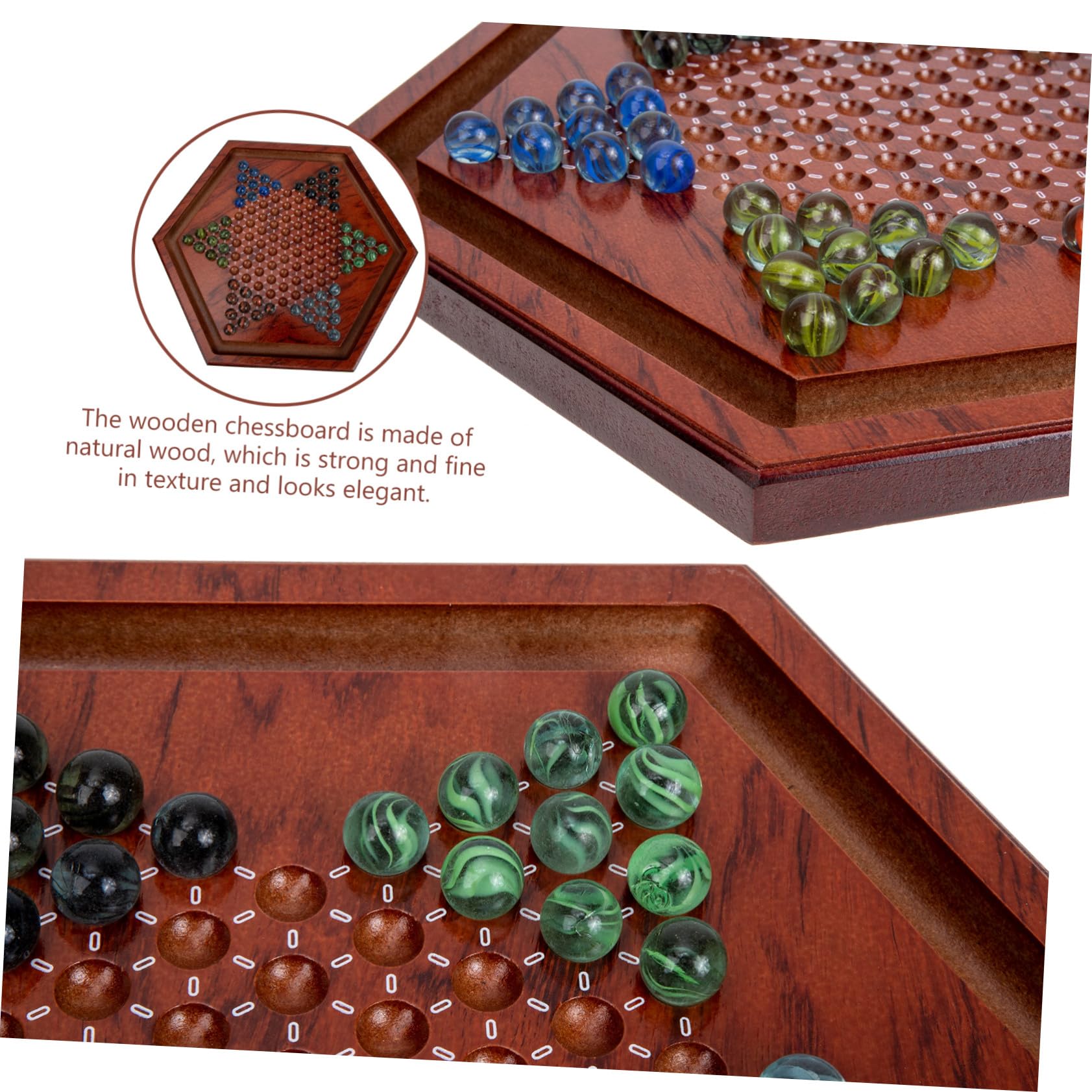 Dama Cinese in Legno per Bambini, Gioco da Tavolo Educativo per Sviluppare Intelligenza e Capacità di Problem Solving, Elegante Materiale Sintetico, per Casa e Scuola