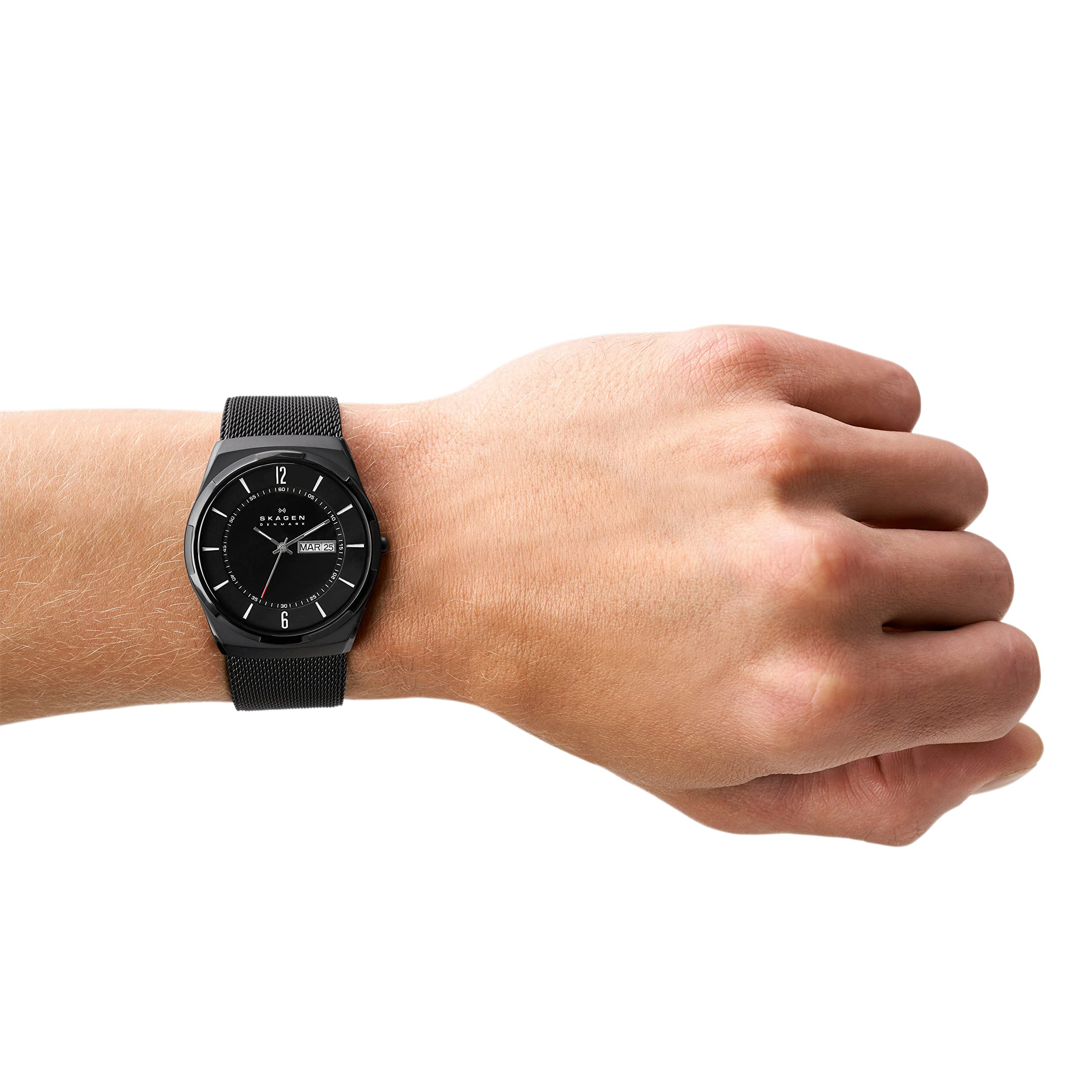 Skagen Orologio Melbye Titanium per uomo, movimento al quarzo a tre lancette con cinturino in acciaio inossidabile o in pelle