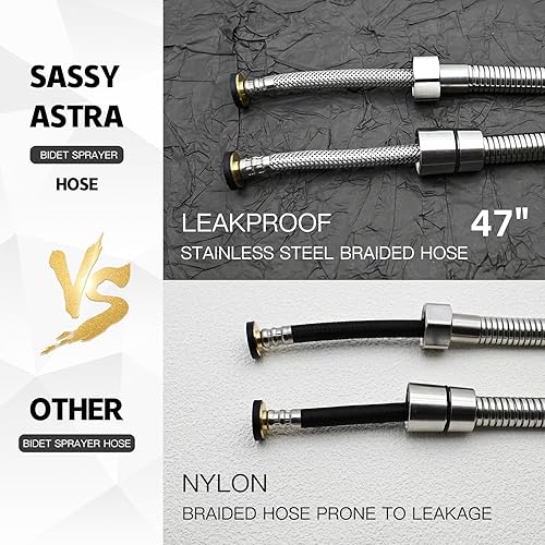 Miniatura 2 de Pulverizador de bidé de inodoro de mano, presión de agua ajustable, con manguera, kit de lavado femenino y para mascotas, accesorio de higiene de