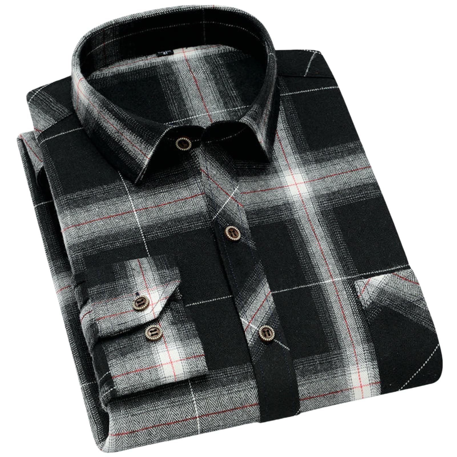 Camicia da uomo a maniche lunghe casual slim fit scozzese