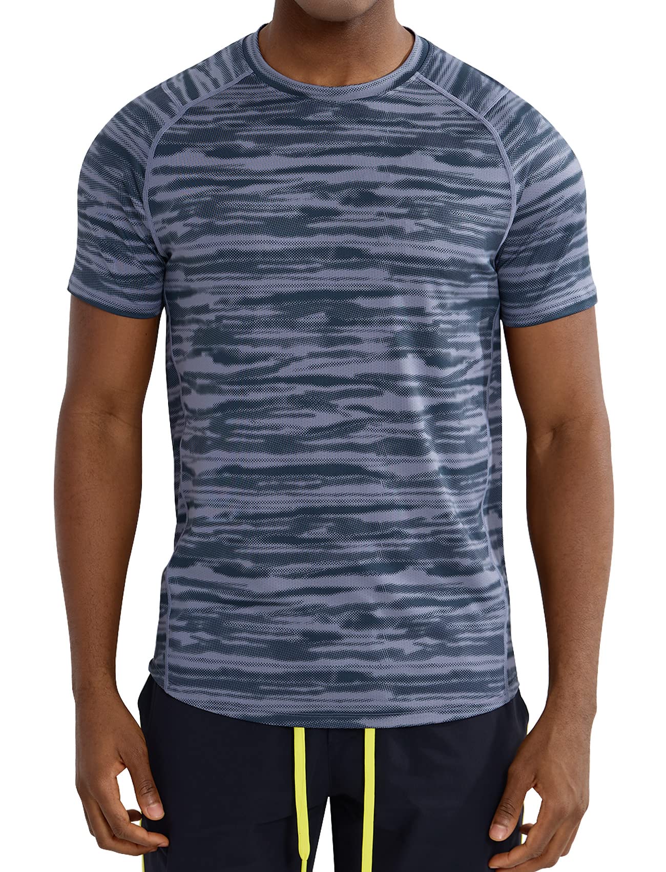 ZengjoMen's Workout Shirts Short Sleeve,Quick Dry Athletic Running Performance Crewneck T-Shirt Moisture Wicking