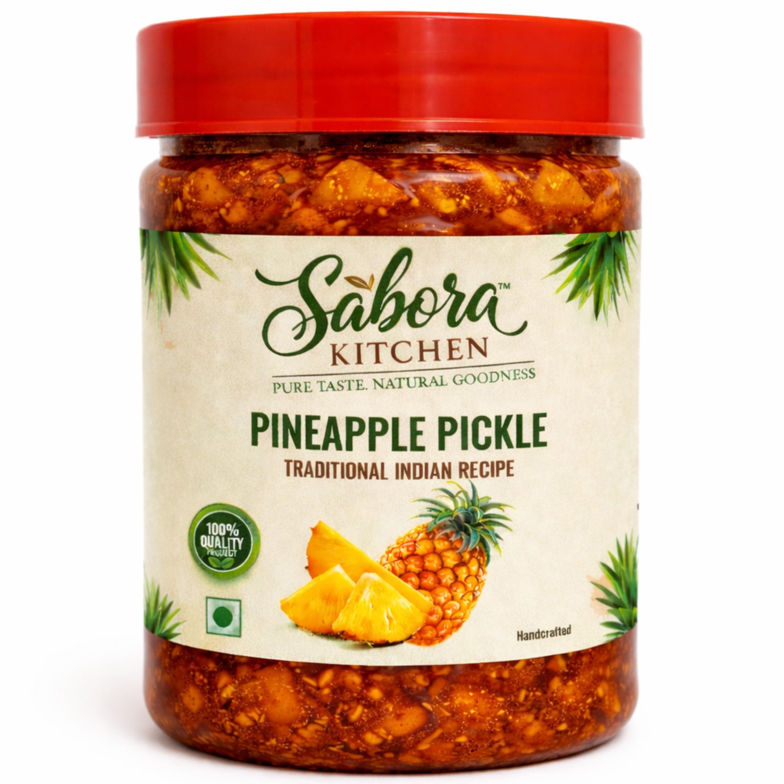 Sabora Kitchen Pineapple Pickle 400g | Traditional Indian Recipe | Sweet & Spicy | Handcrafted | Pure Taste. Natural Goodness-image-5