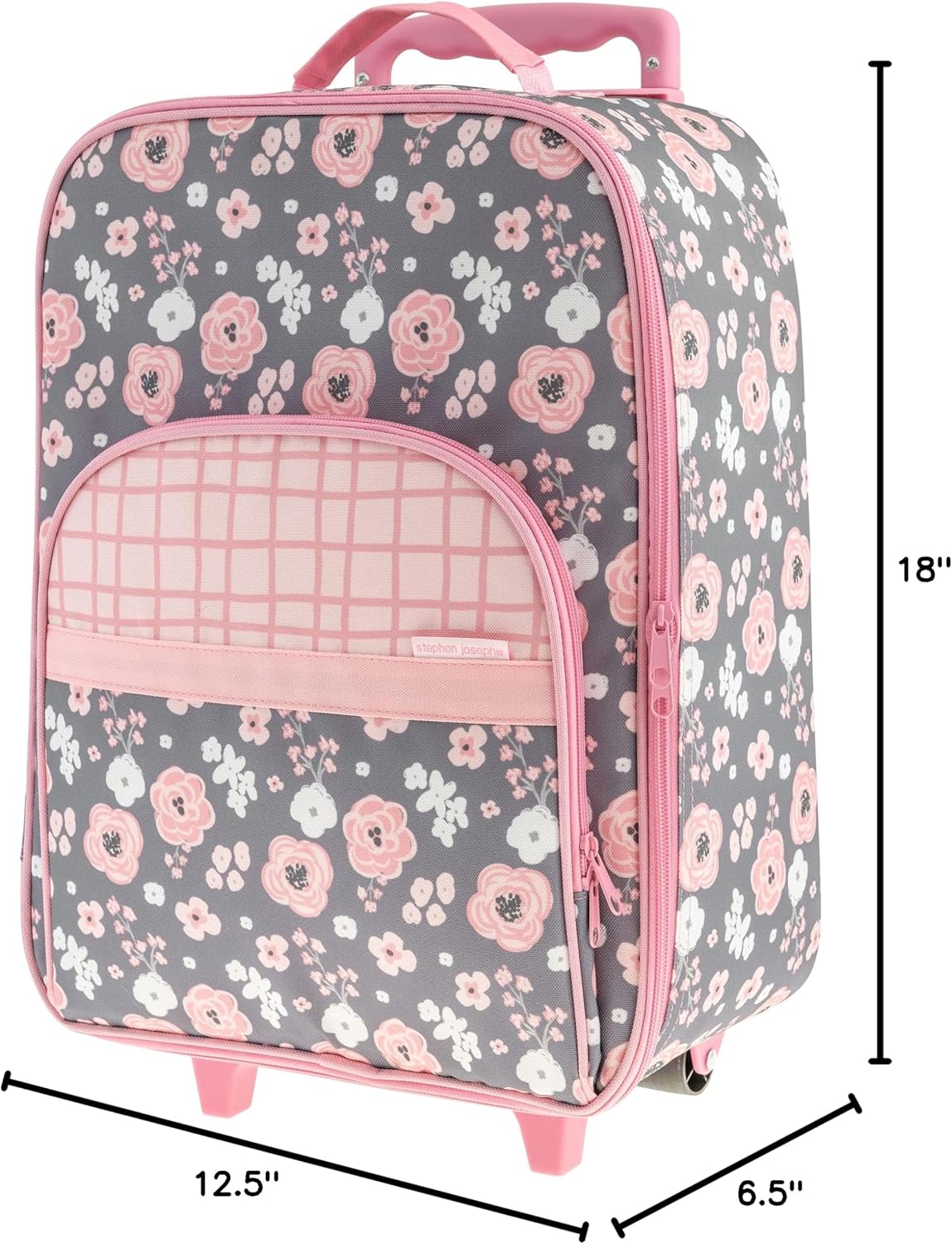 Stephen Joseph Kids' Luggage, Charcoal Flower - Image 7
