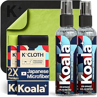Koala Eyeglass Lens Cleaner Spray Kit | (2x) Glasses Cleaner Bottle + (2...