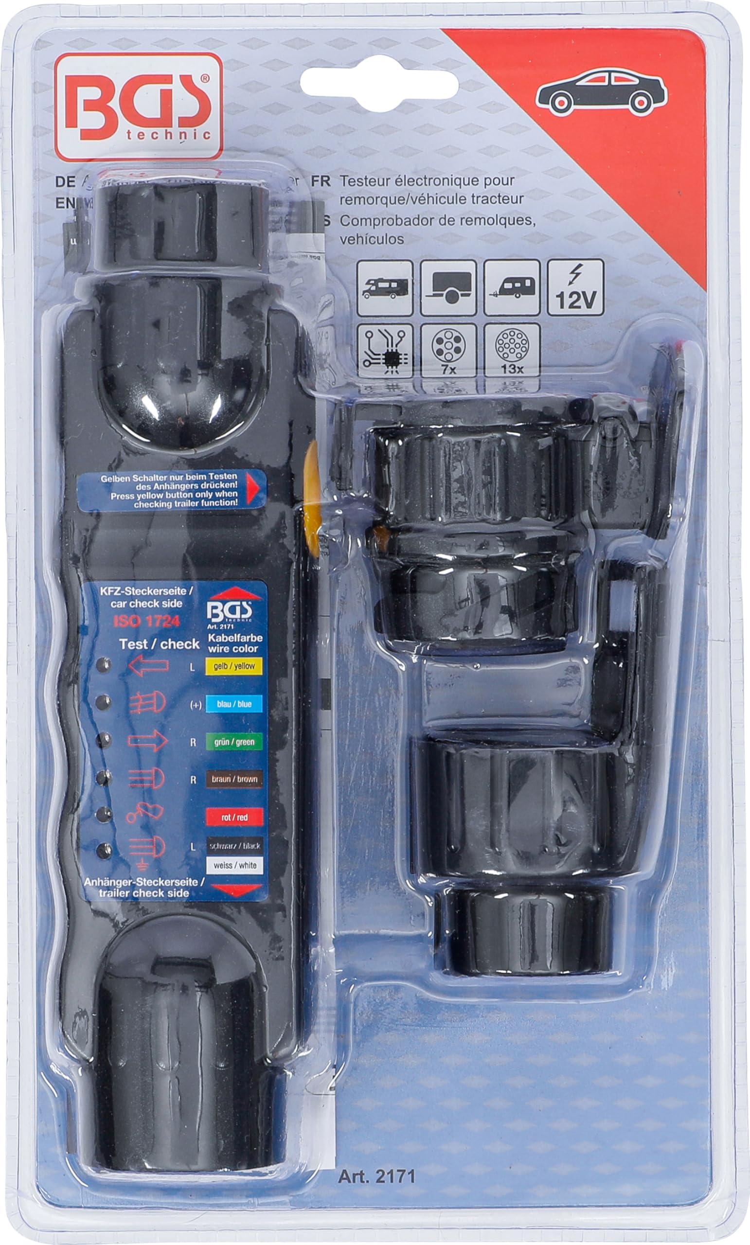 BGS 2171 | Testeur électronique pour remorque/véhicule tracteur | 7, 13 poles