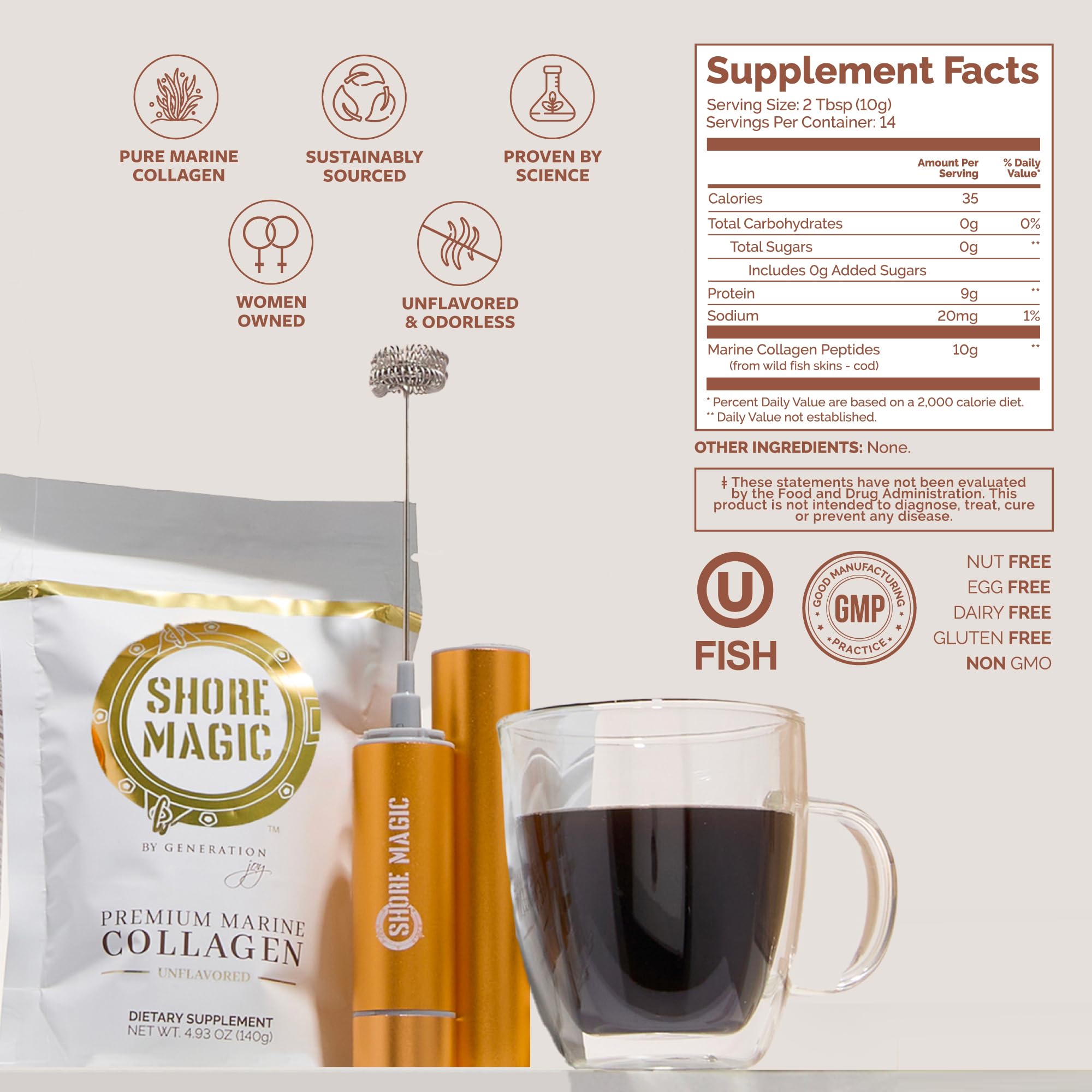 Shore Magic Premium Marine Collagen Powder, Unflavored, 14 Servings — Amazon image 4