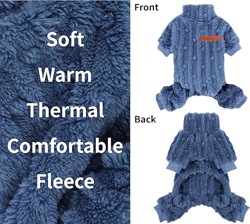 Miniatura 2 de Suéter para perro, pijama de invierno para cachorros, ropa para perros pequeños, niños y niñas, pijamas de forro polar cálido para mascotas,