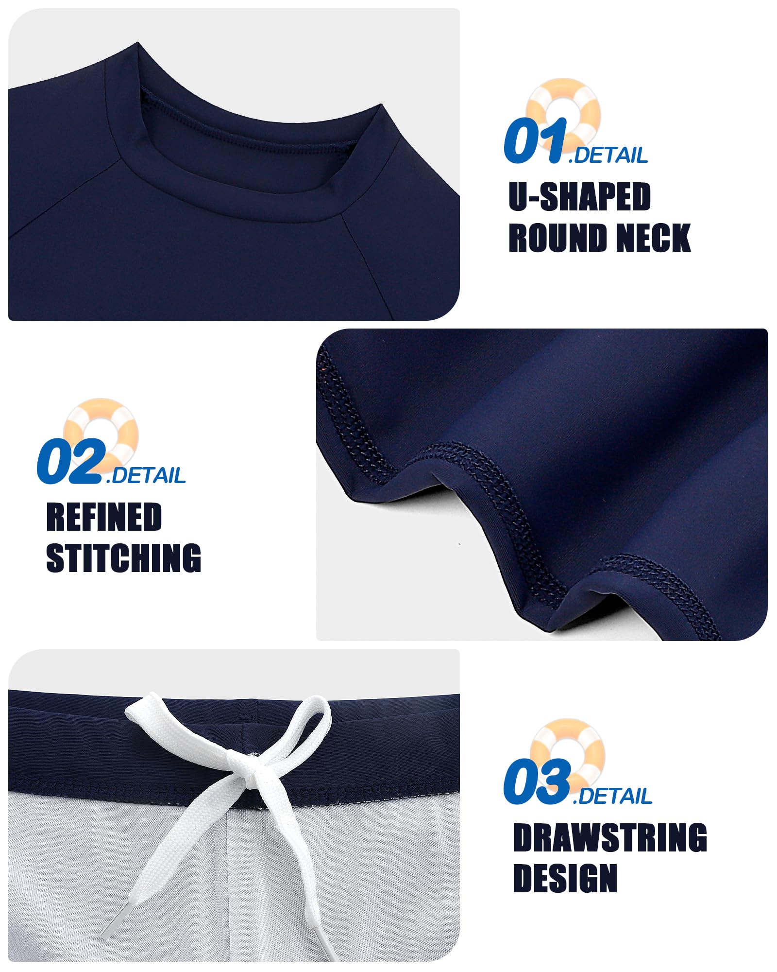 Costume Piscina Bambino Costumi Mare Ragazzi Pantaloncini da Bagno e Maglietta Rash Guard per Nuoto Spiaggia Viaggio