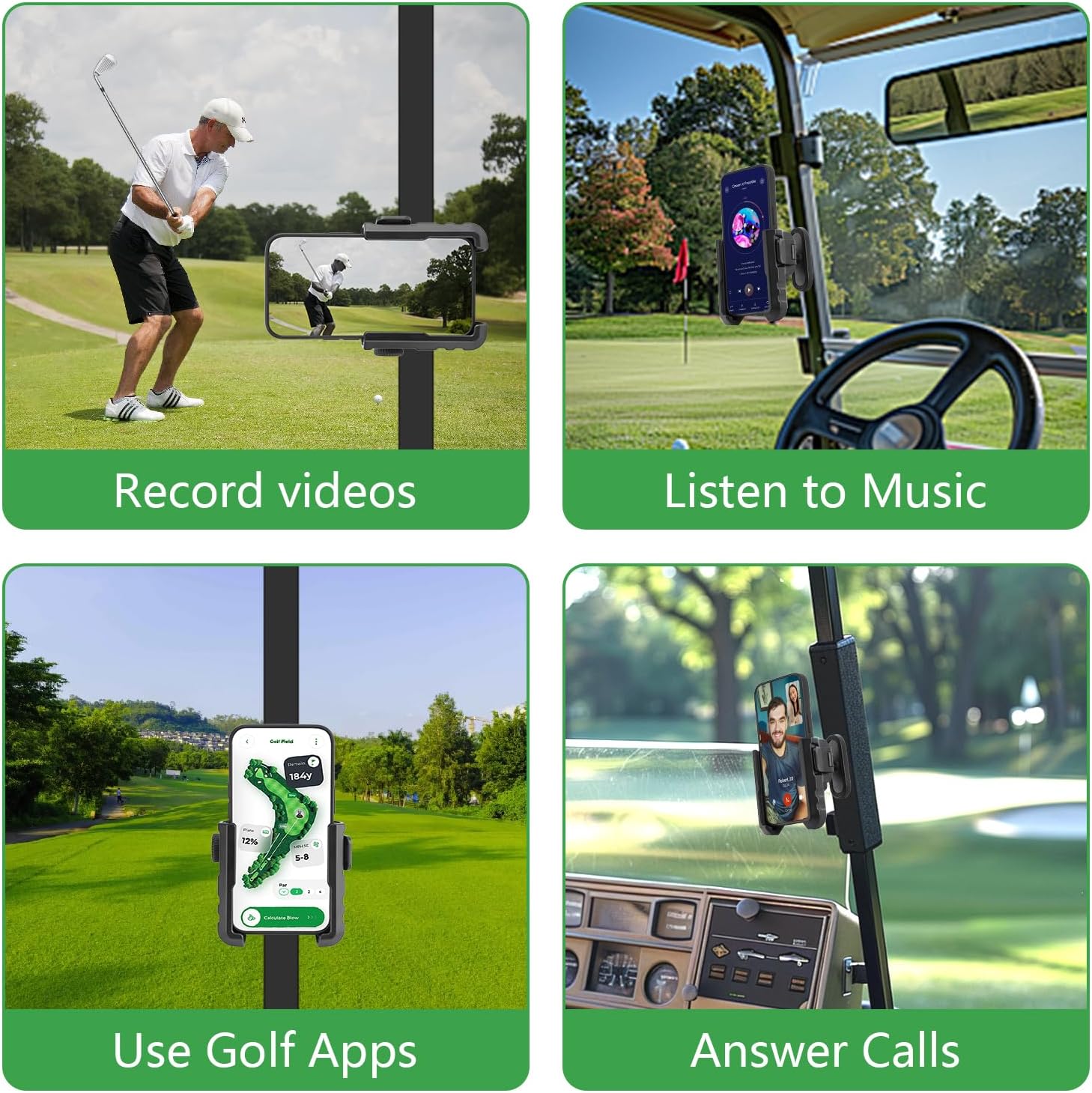 EagleFlight Magnetic Golf Cart Phone Holder - N54 Ultra Strong Magnet,Compatible with EZGO, Club Car & Yamaha Carts, 360° Adjustable, Fits iPhone 15 Pro Max/S24 Ultra, Golf Accessories Gifts for Men - Image 7