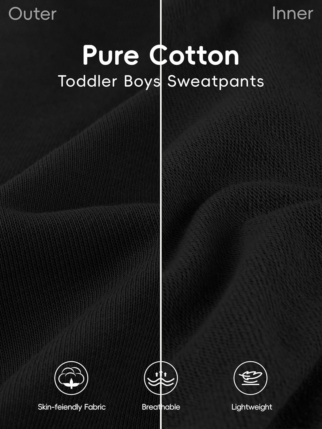 4 Pack Toddler Boys Sweatpants Cotton Toddler Boys Girls Sweatpants Pants with Pocket Drawstring - Image 3