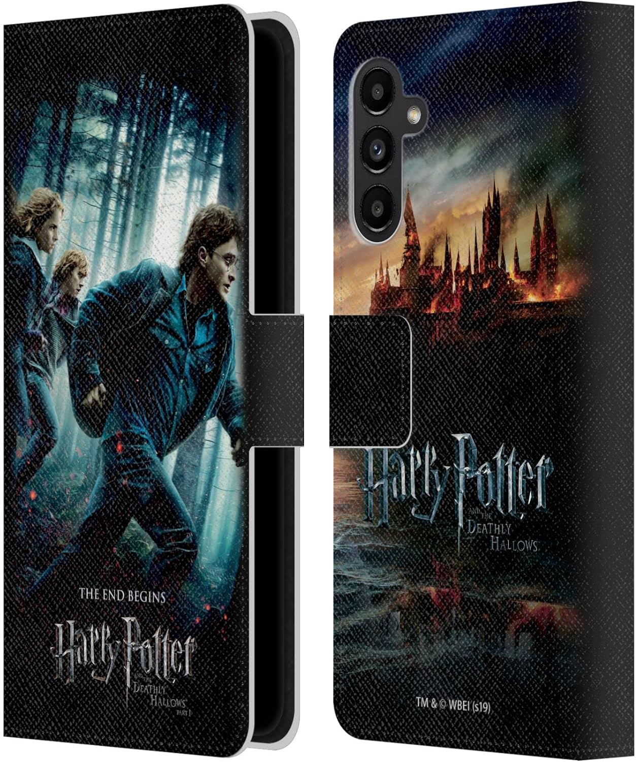 Head Case Designs Officially Licensed Harry Potter Group Deathly Hallows VII Leather Wallet Case Compatible with Samsung Galaxy A13 5G (2021)