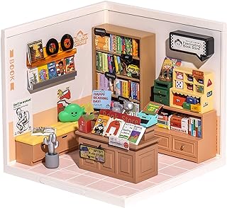 ROBOTIME DIY Miniature House - 1:24 Scale Realistic Store Kit with LED Light - Tiny Model Mini House with Furniture, Best Birthday Gift